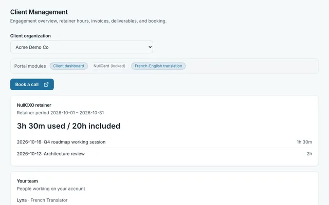 NullPortal client workspace preview